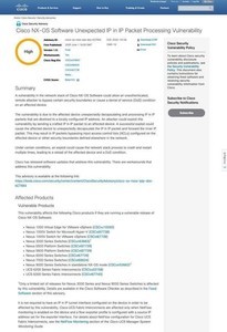 CiscoのスイッチにDoSの脆弱性、チェックとアップデートを