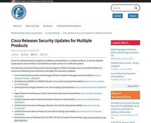 シスコシステムズ、複数の製品に対するセキュリティアップデートをリリース