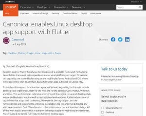 CanonicalとGoogle、「Flutter」のLinuxアプリ開発サポートを発表