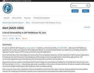 SAP NetWeaver AS Javaにシステムの制御を奪われる重大な脆弱性