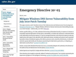 米国土安全保障省、Windows DNSサーバの脆弱性に対し緊急指令発令