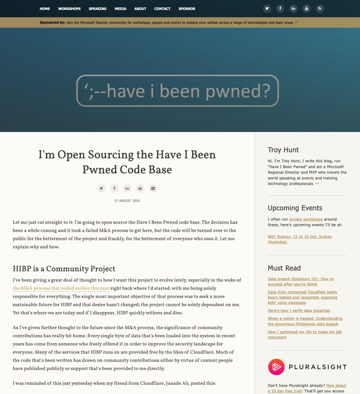 Troy Hunt: I'm Open Sourcing the Have I Been Pwned Code Base