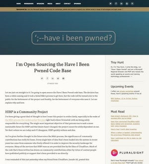 「Have I Been Pwned?」がソースコードオープン化で継続を模索