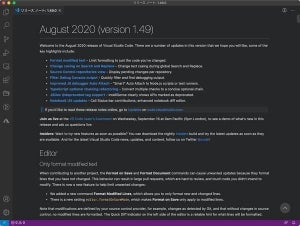 Microsoft、Visual Studio Code August 2020（バージョン1.49）をリリース