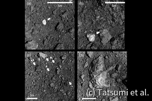 小惑星リュウグウ表面の岩塊から浮かび上がったS型小惑星との衝突の痕跡