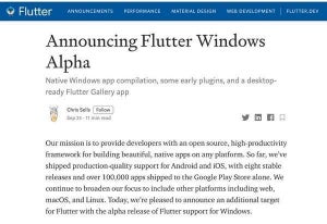 Google、FlutterにおけるWindowsサポートのアルファリリース発表