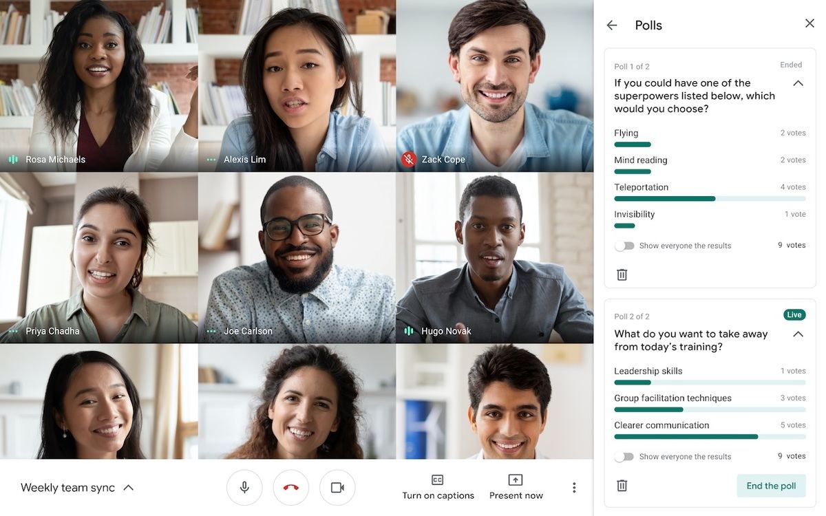 Google Meetの投票機能 - 資料: G Suite Updatesより