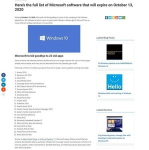 ExcelやWordなど多数のマイクロソフト製品が10月13日にサポート終了