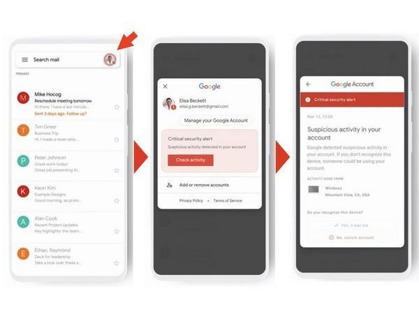 Googleアカウントの新しいセキュリティアラート ー 資料: Google Blogより