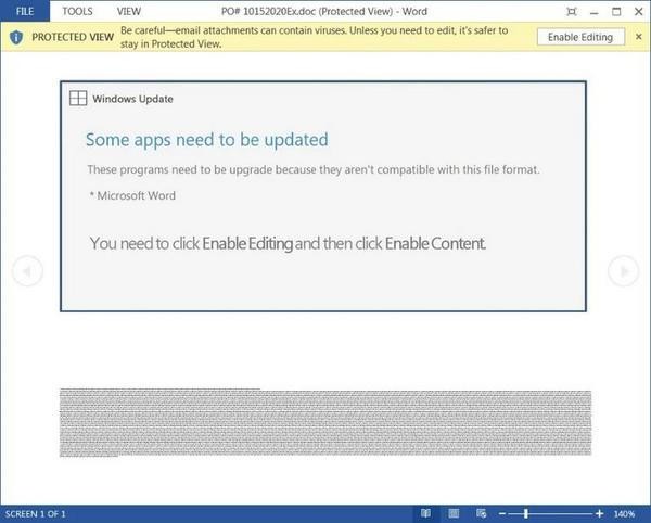 Windows Updateを偽装した添付ファイル