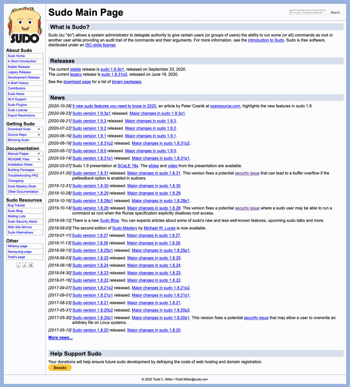 Sudo Main Page