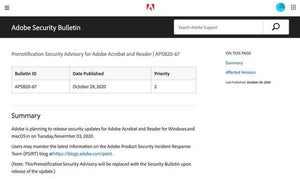 Adobe AcrobatおよびAcrobat Readerに脆弱性、11月3日にアップデート予定