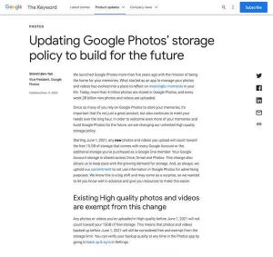 Googleのストレージ、来年6月から容量制限対象 - 2年利用ないと削除も