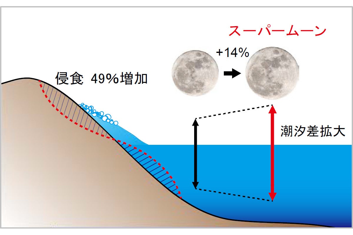 スーパームーンが海岸線を後退させる 港湾航空技術研究所が実証 Tech テックプラス