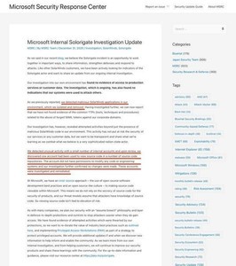 Microsoft、SolarWinds関連の攻撃でソースコードへの不正アクセスを確認