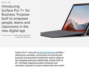 新製品Surface Pro 7+はデフォルトでVBSが有効化 - Microsoft