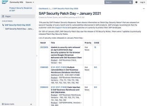 SAP、2021年1月の月例セキュリティパッチ - 17件の脆弱性を修正