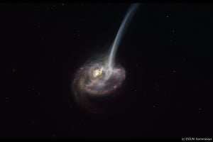 アルマ望遠鏡、90億光年以上彼方に巨大な角を生やした銀河を発見