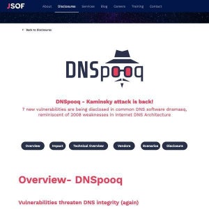 Dnsmasqに脆弱性「DNSpooq」、迅速にアップデートを