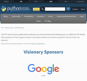 GoogleがPSF最初の"Visionary Sponsor"に