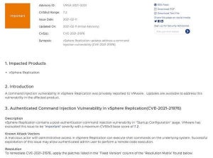 VMware、vSphere Replicationの脆弱性に対処するアップデートをリリース