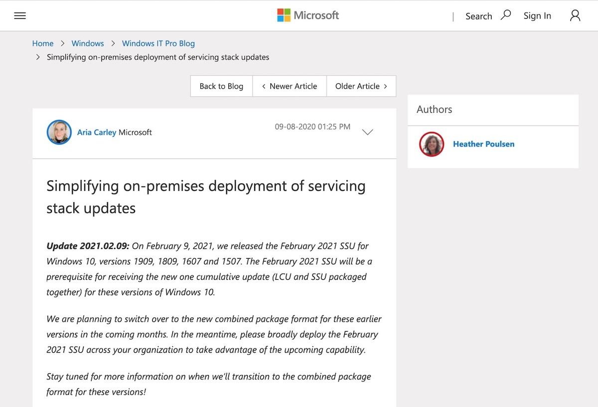 Simplifying on-premises deployment of servicing stack updates