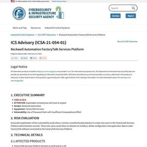 Rockwell Automation製品に緊急の脆弱性、すぐにアップデートを