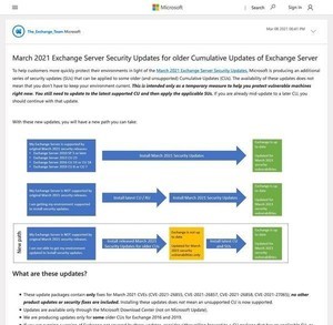 Microsoft、サポート対象外Exchange Serverへ例外的にアップデート提供開始