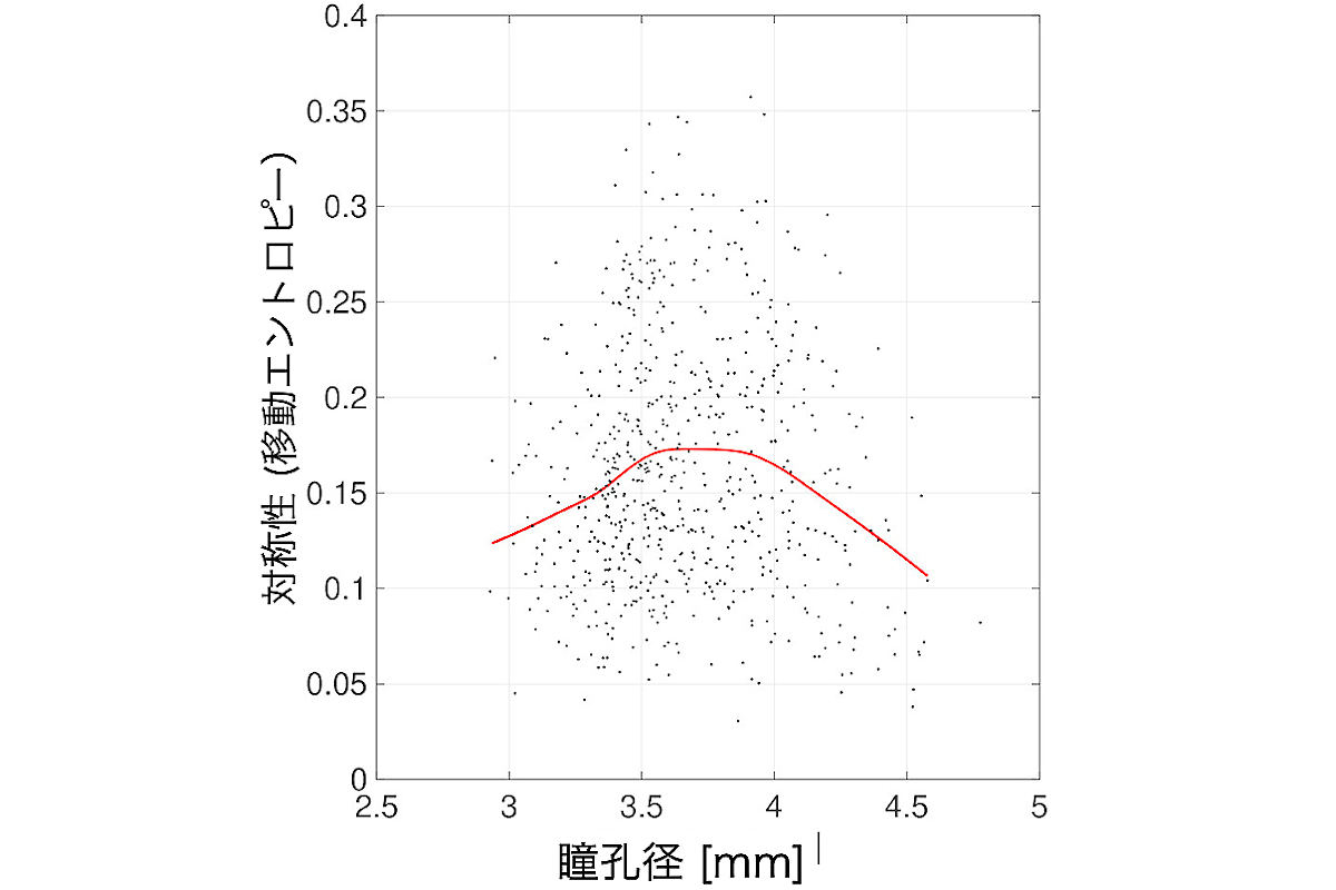 瞳孔径の対称性