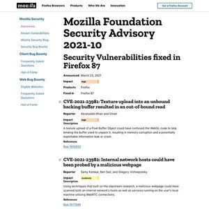 FirefoxとThunderbirdに脆弱性、アップデートを