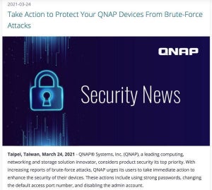 QNAPデバイスがブルートフォース攻撃の対象に、開発元が対策呼びかけ