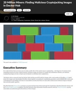 クリプトジャック攻撃狙うコンテナイメージに注意、Docker Hubでも発見