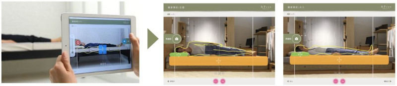 サイズ測定後の寝姿勢の確認(同社資料より)