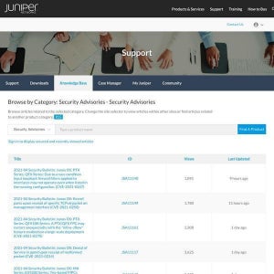 Juniper Networksが60個のセキュリティアドバイザリ発行、確認と対応を