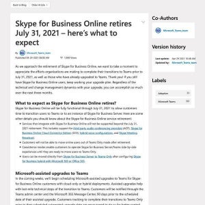 Skype for Business Onlineサポート終了、Teamsなどへ移行を