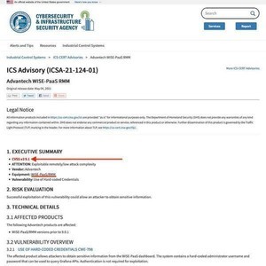 Advantech WISE-PaaS/RMMに緊急の脆弱性、置き換えの検討と緩和策適用を