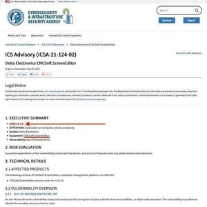 Delta Electronics CNCSoft ScreenEditorに脆弱性、アップデートを