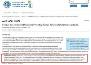 米CISAとFBI、DarkSideランサムウェアに関する共同アドバイザリ更新
