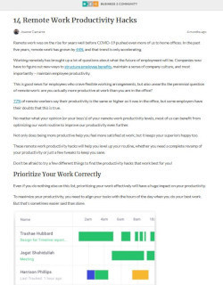 「14 Remote Work Productivity Hacks」