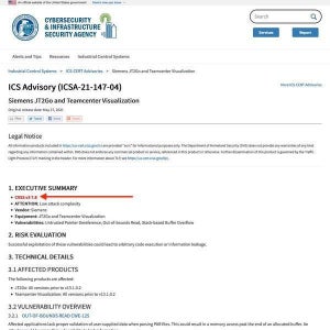 Siemens JT2GoおよびTeamcenter Visualizationに脆弱性、更新を