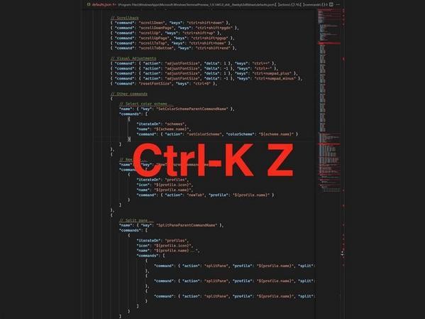 「Ctrl」＋「K」「Z」Zenモード切替