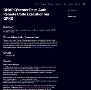 QNAPのパッケージに任意コード実行の脆弱性、確認を