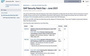 SAP、2021年6月の月例セキュリティパッチリリース - 19件の脆弱性を修正性を修正