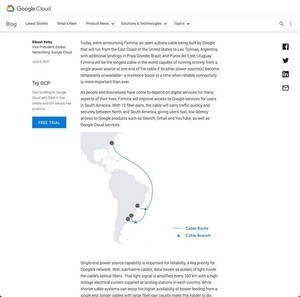Google、一端からの給電で動作する世界最長海底ケーブル「Firmina」開発