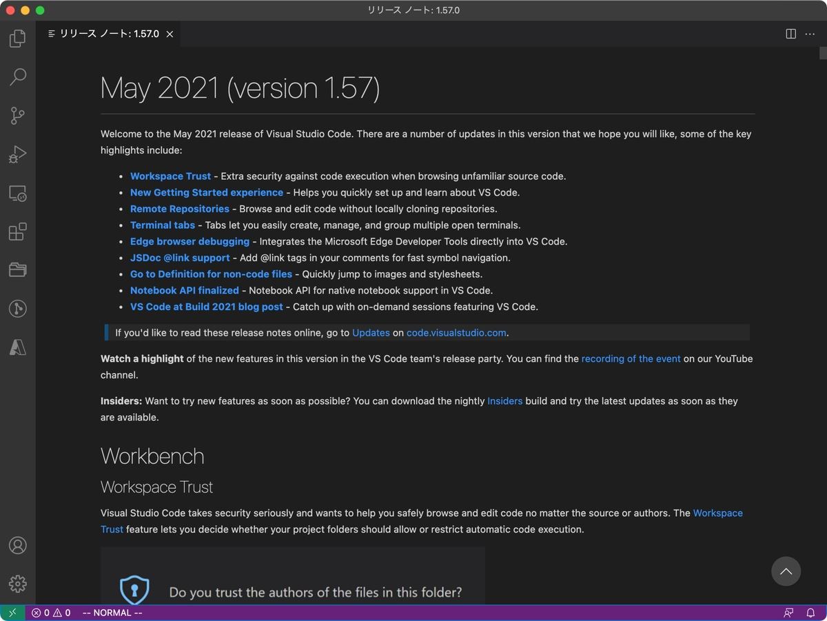 Visual Studio Code May 2021 for Mac