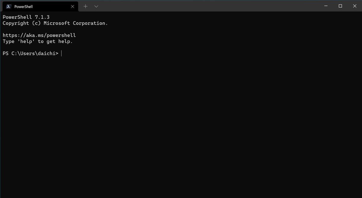 Windows Terminal + PowerShell 7のデフォルト起動を確認