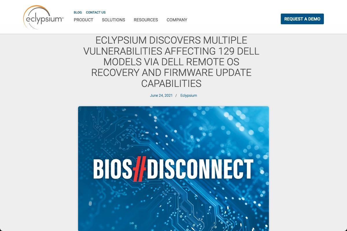 Eclypsium Discovers Multiple Vulnerabilities in Dell BIOSConnect