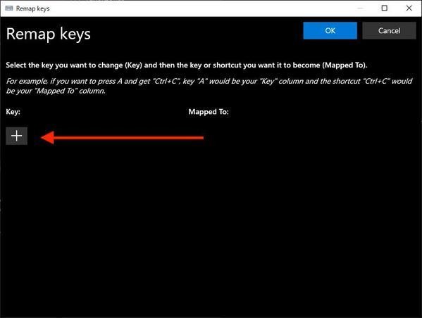 「＋」を押してキーのリマップを追加していく