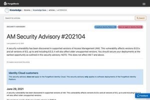 ForgeRock Access Managementに緊急の脆弱性、直ちにアップデートを
