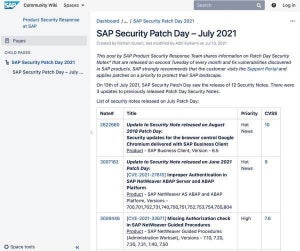 SAP、2021年7月の月例セキュリティパッチをリリース - 15件の脆弱性修正